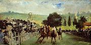 Edouard Manet Course De Chevaux A Longchamp painting